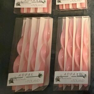 Pink Twisted Candles Set